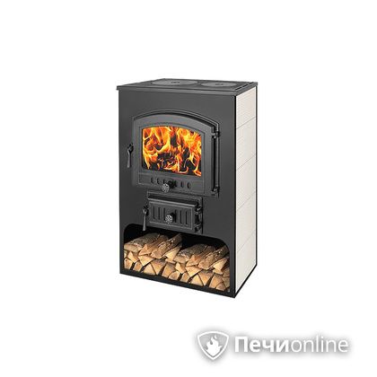 Печь-камин Везувий ПК-03 (224) с плитой ВЕЗУВИЙ В3 (беж.) 12 кВт(200 м2)  в Смоленске