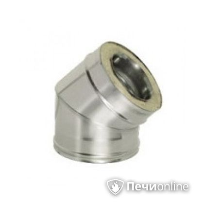 Дымоход Дымок Колено 45° с изоляцией 0,8 мм. OТFR45 200/280 в Смоленске