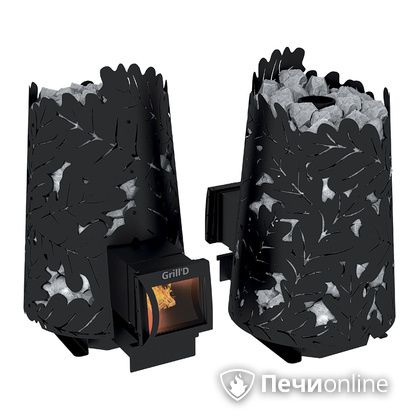 Дровяная печь-каменка GrillD Dubravo 180 long black в Смоленске
