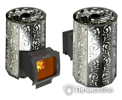 Дровяная печь-каменка GrillD Violet window long Max Жадеит 100 в Смоленске