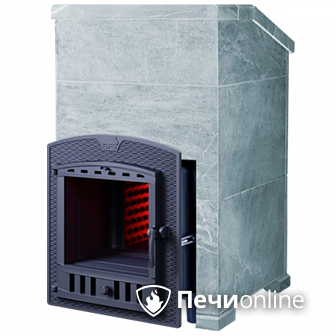 Дровяная печь-каменка Гефест ЗК 18 П (h850/50 верх) Президент Талькохлорит с теплообменником слева в Смоленске