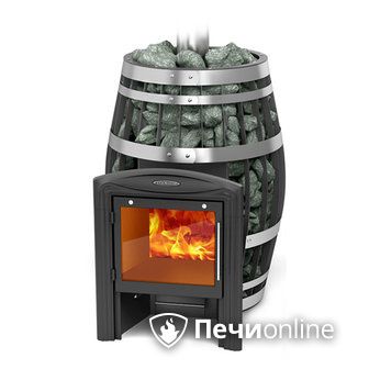 Дровяная банная печь TMF Саяны XXL 2015 Carbon Витра с закрытой каменкой и теплообменником в Смоленске