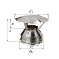 Дымоход Феррум Оголовок  оцинкованный d-120/200 по воде